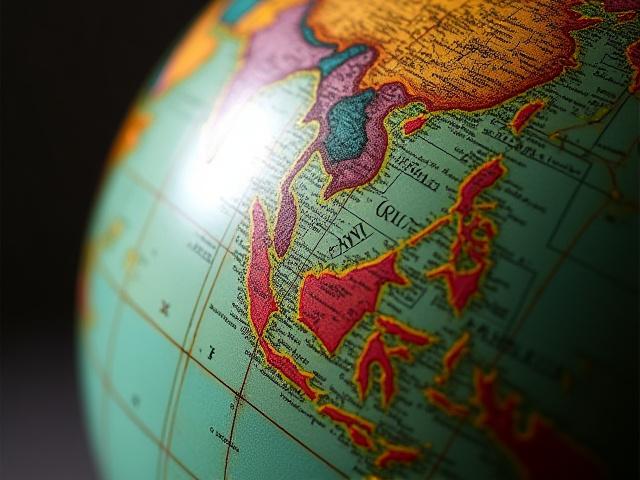 クリーニング後のアンティーク地球儀