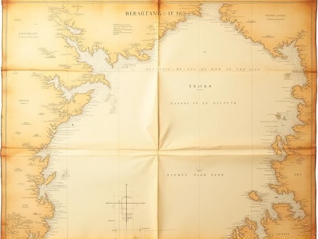 修復後の大航海時代の羊皮紙海図